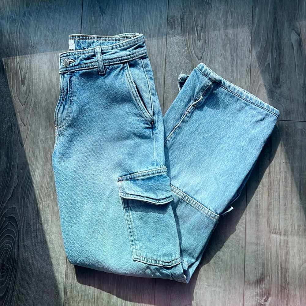 Demin cargo pants